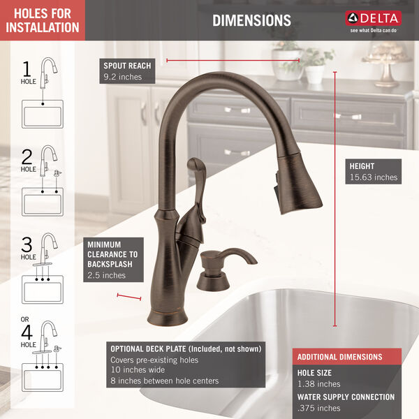 Delta Arabella Single Handle Pull-Down Kitchen Faucet
