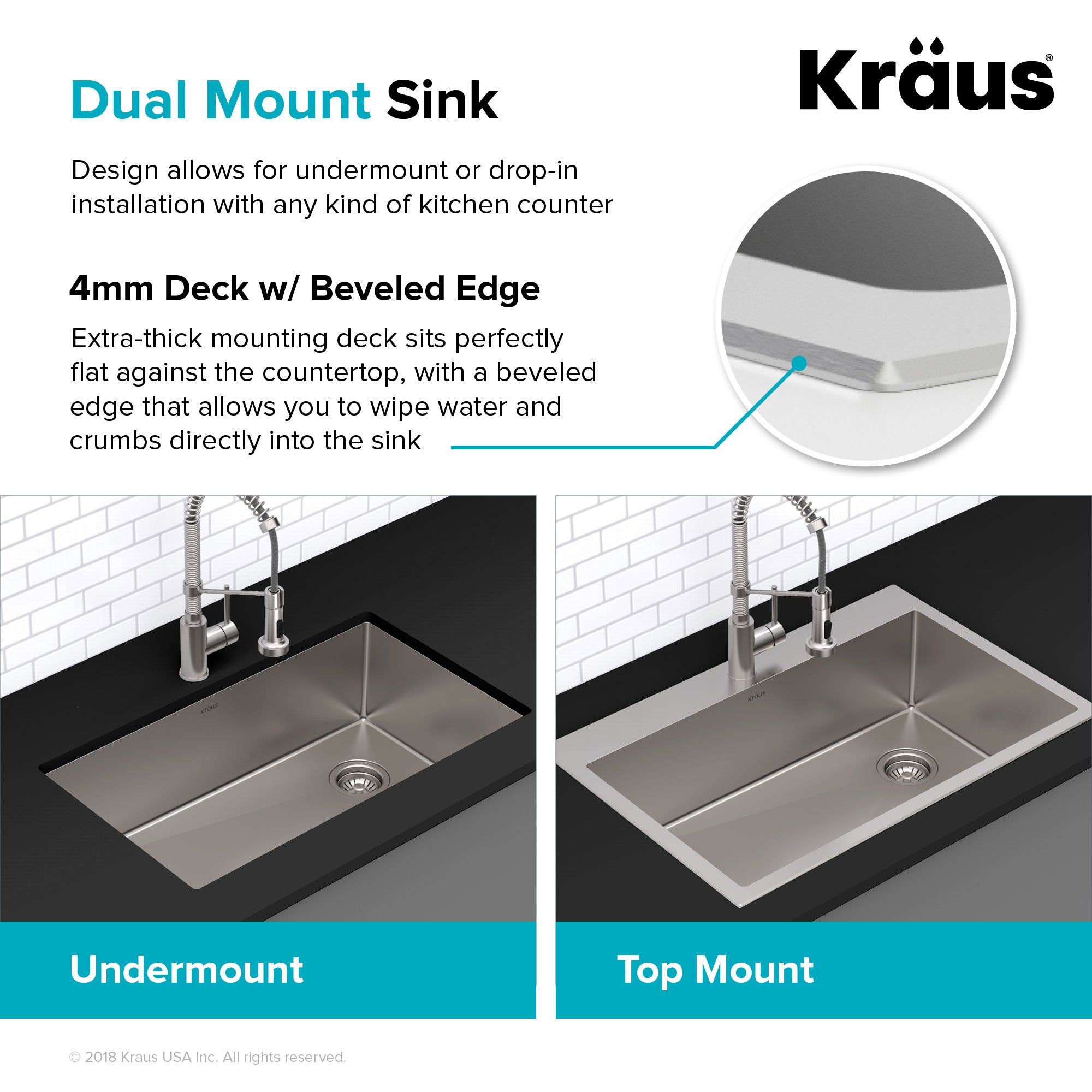 Kraus Standart Pro 33 in. Stainless Steel Kitchen Sink