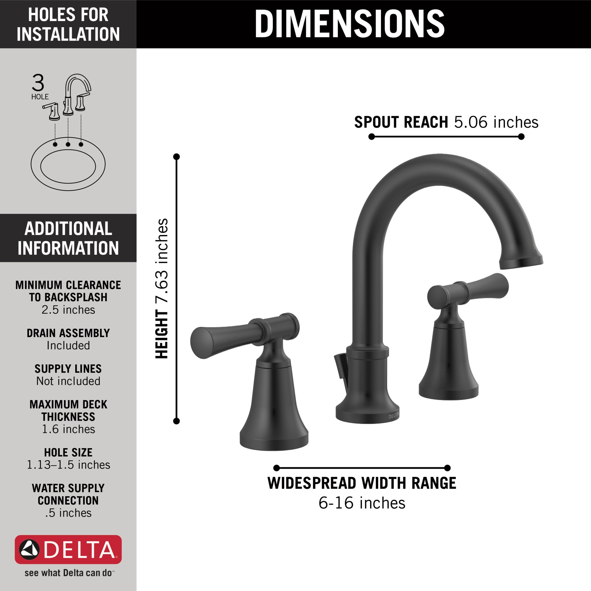 Delta Chamberlain Widespread Bathroom Faucet