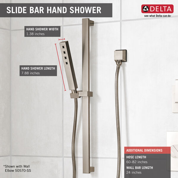 Delta 1-Setting Slide Bar Hand Shower