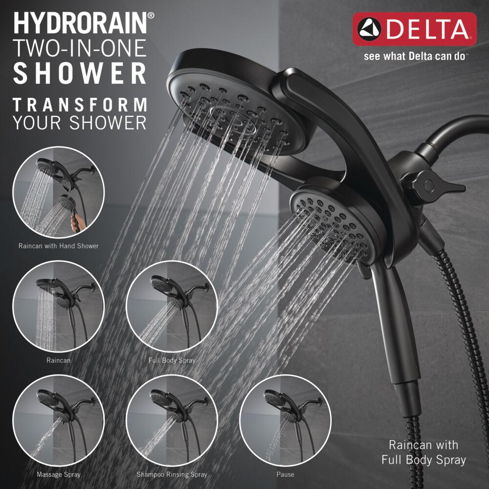 Delta Universal HydroRain 4-Setting 2-in-1 Shower Head Certified Refurbished