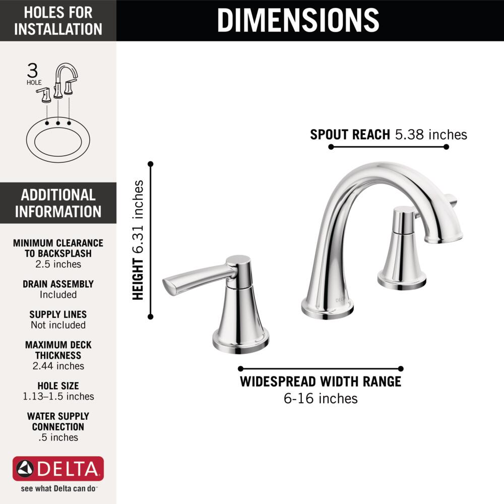 Delta Casara Widespread Bathroom Faucet