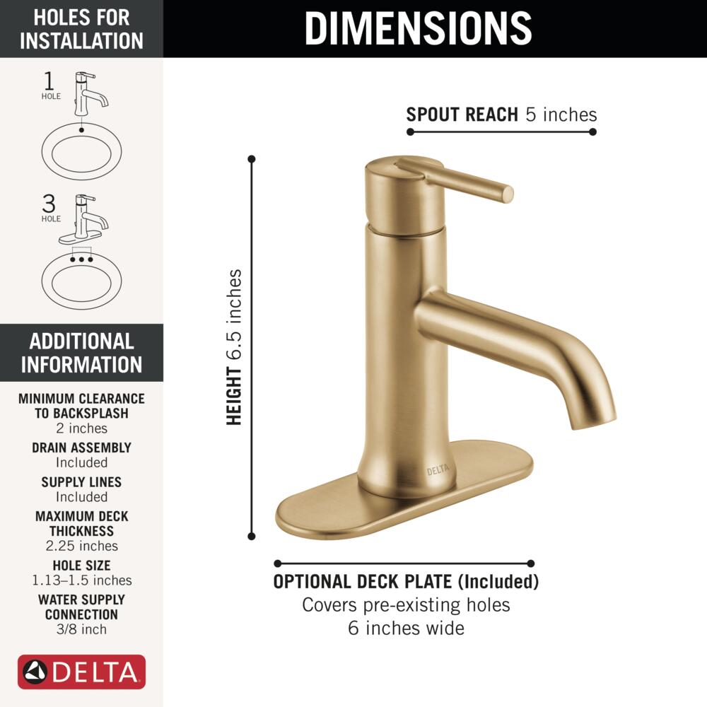 Delta Trinsic Single Handle Single-Hole Bathroom Faucet