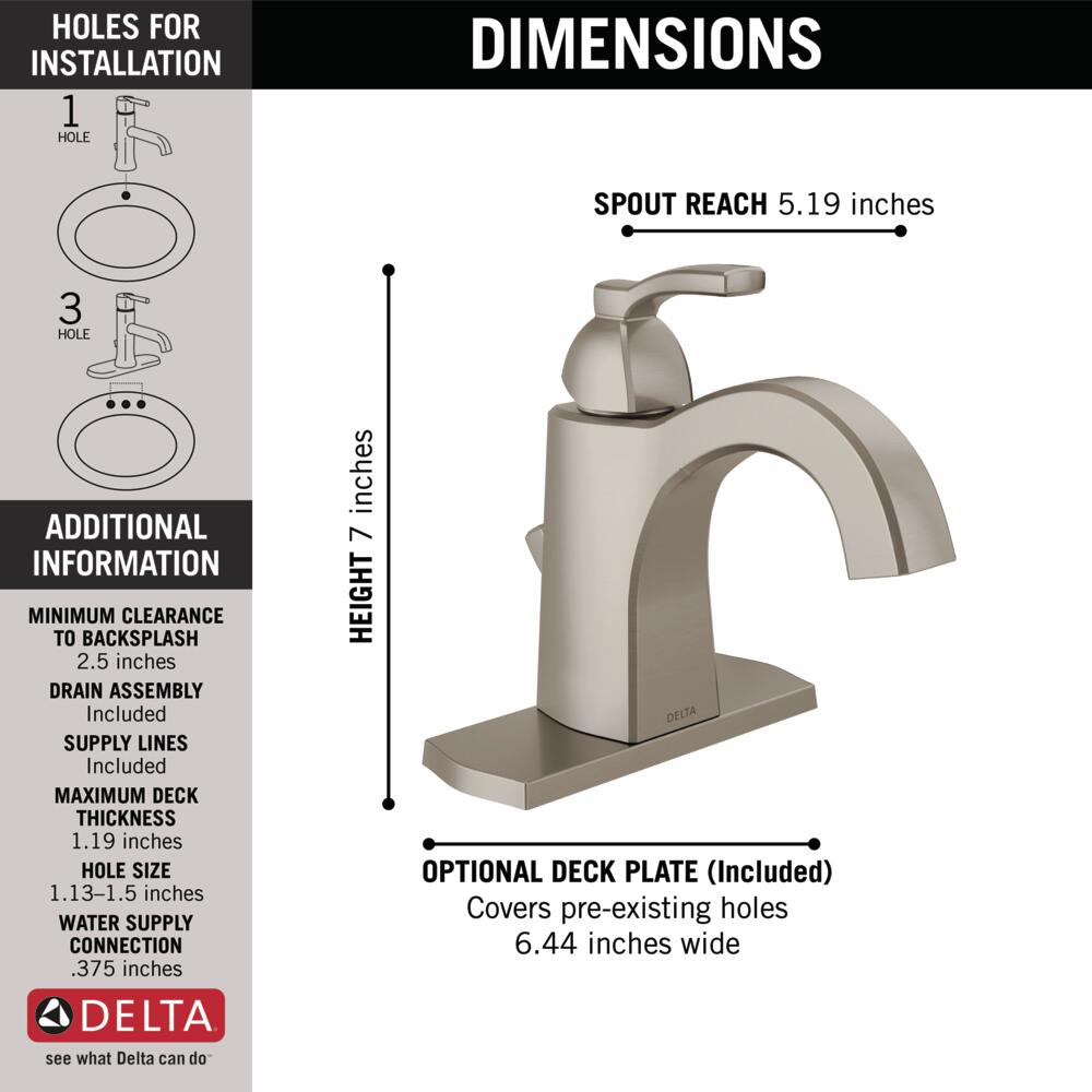 Delta Flynn Single Handle Single-Hole Bathroom Faucet