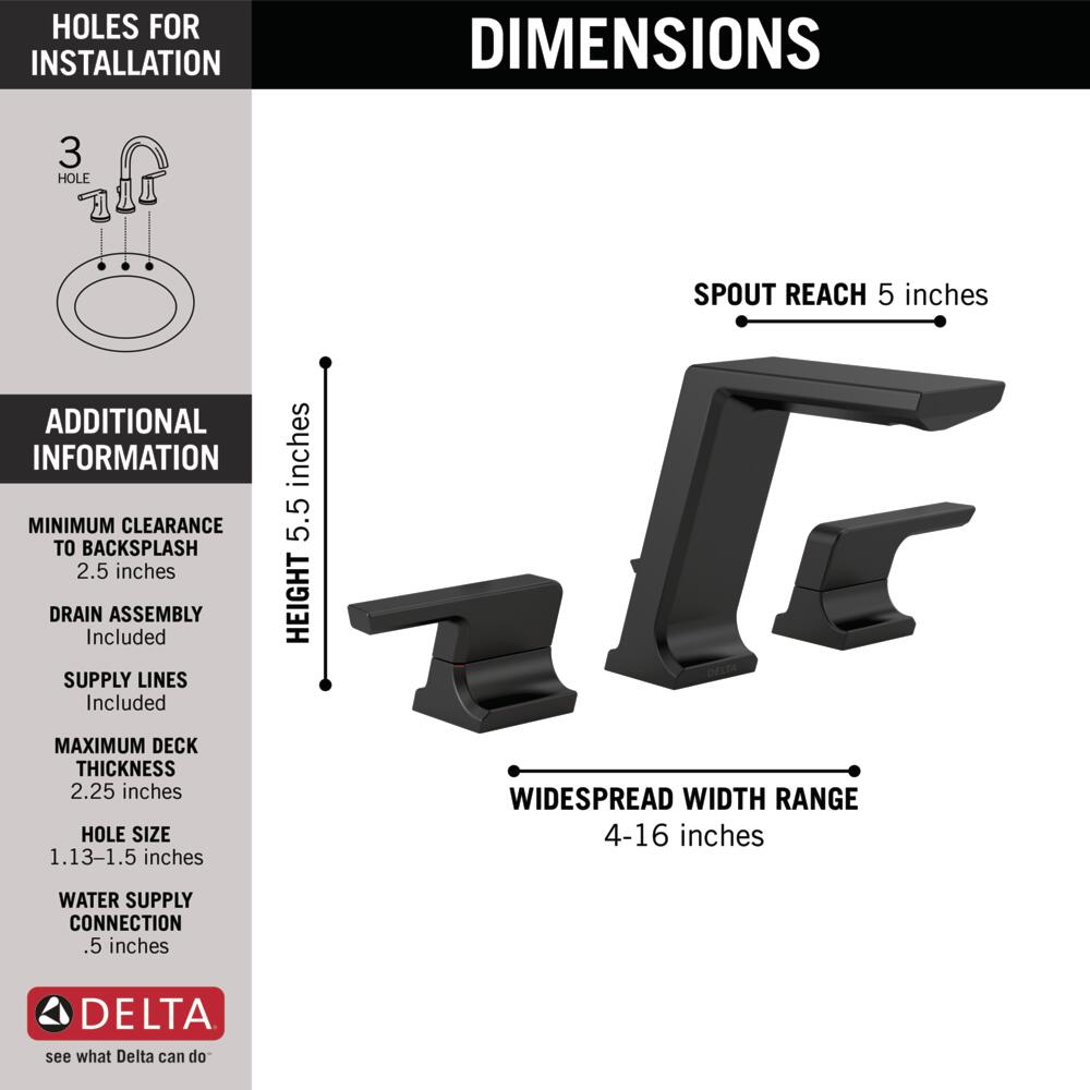 Delta Pivotal Two Handle Widespread Bathroom Faucet Certified Refurbished