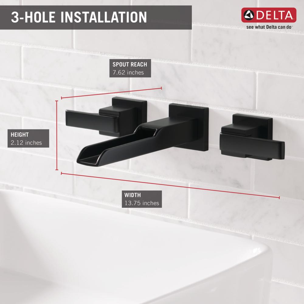 Delta Ara 2-Handle Wall-Mount Channel Bathroom Faucet Trim
