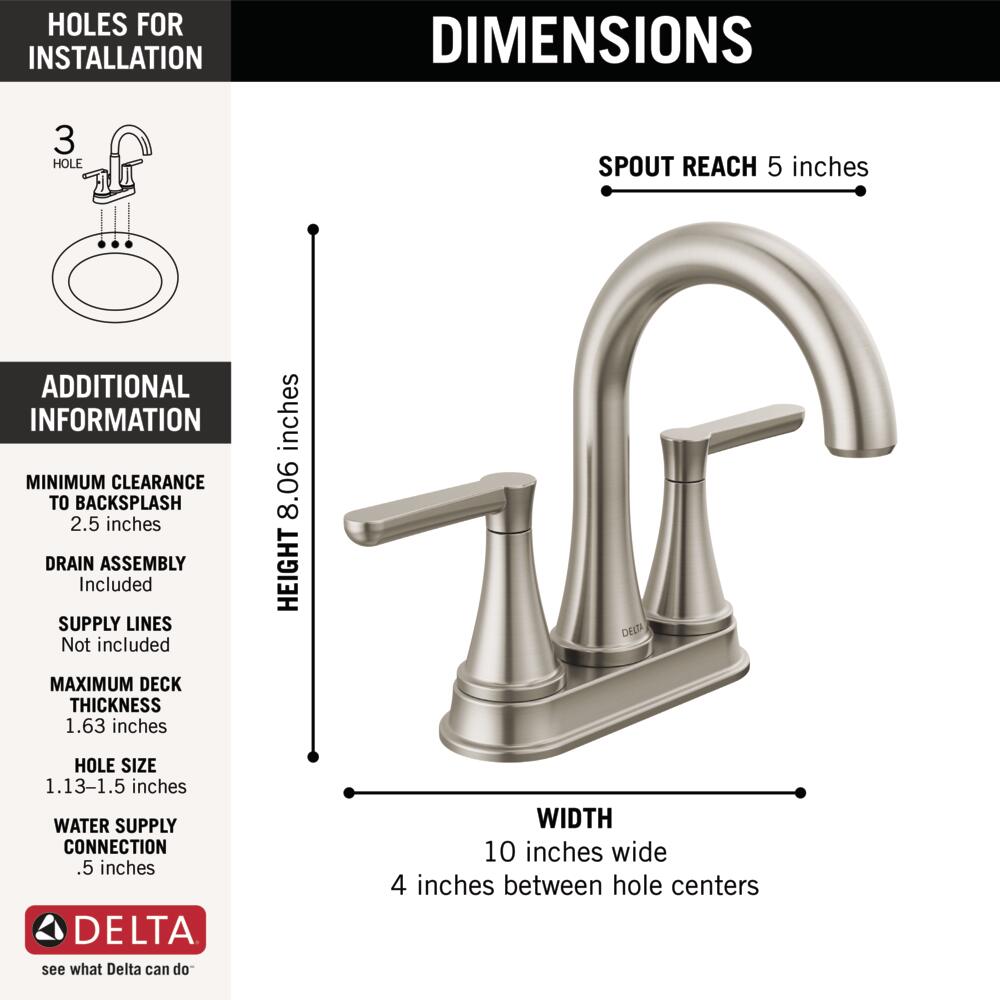 Delta Greydon Centerset Bathroom Faucet 2-Handle