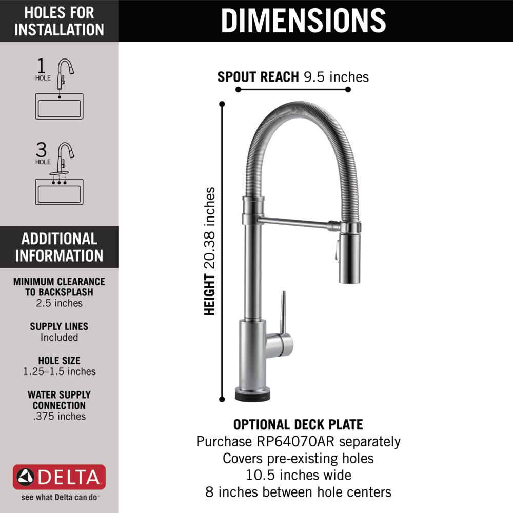 Delta Trinsic 1-Handle Pull-Down Kitchen Faucet with Touch2O