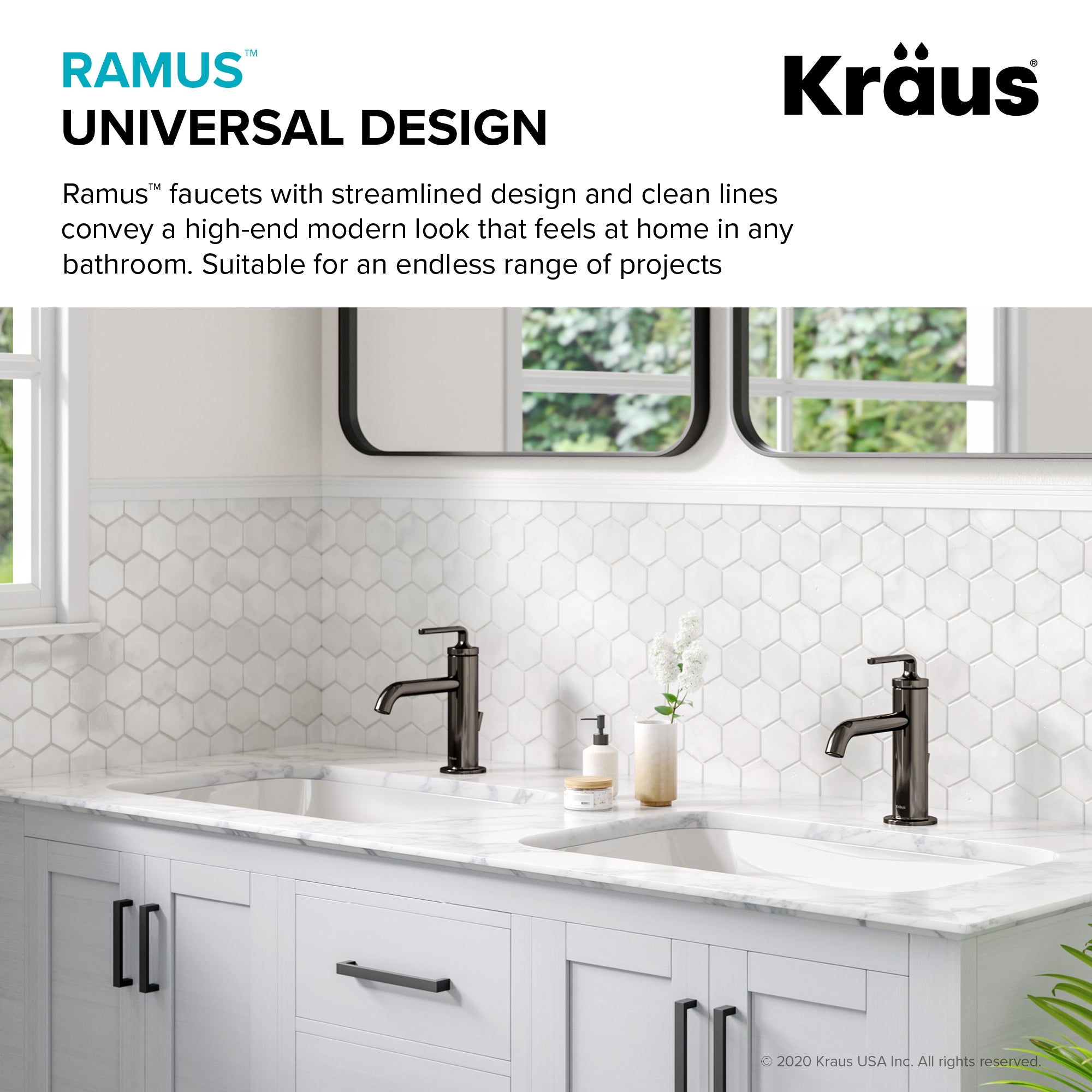 Ramus Single Handle Bathroom Sink Faucet with Lift Rod Drain