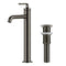 Kraus Ramus Gunmetal Single Hole 1-Handle WaterSense Bathroom Sink Faucet with Drain
