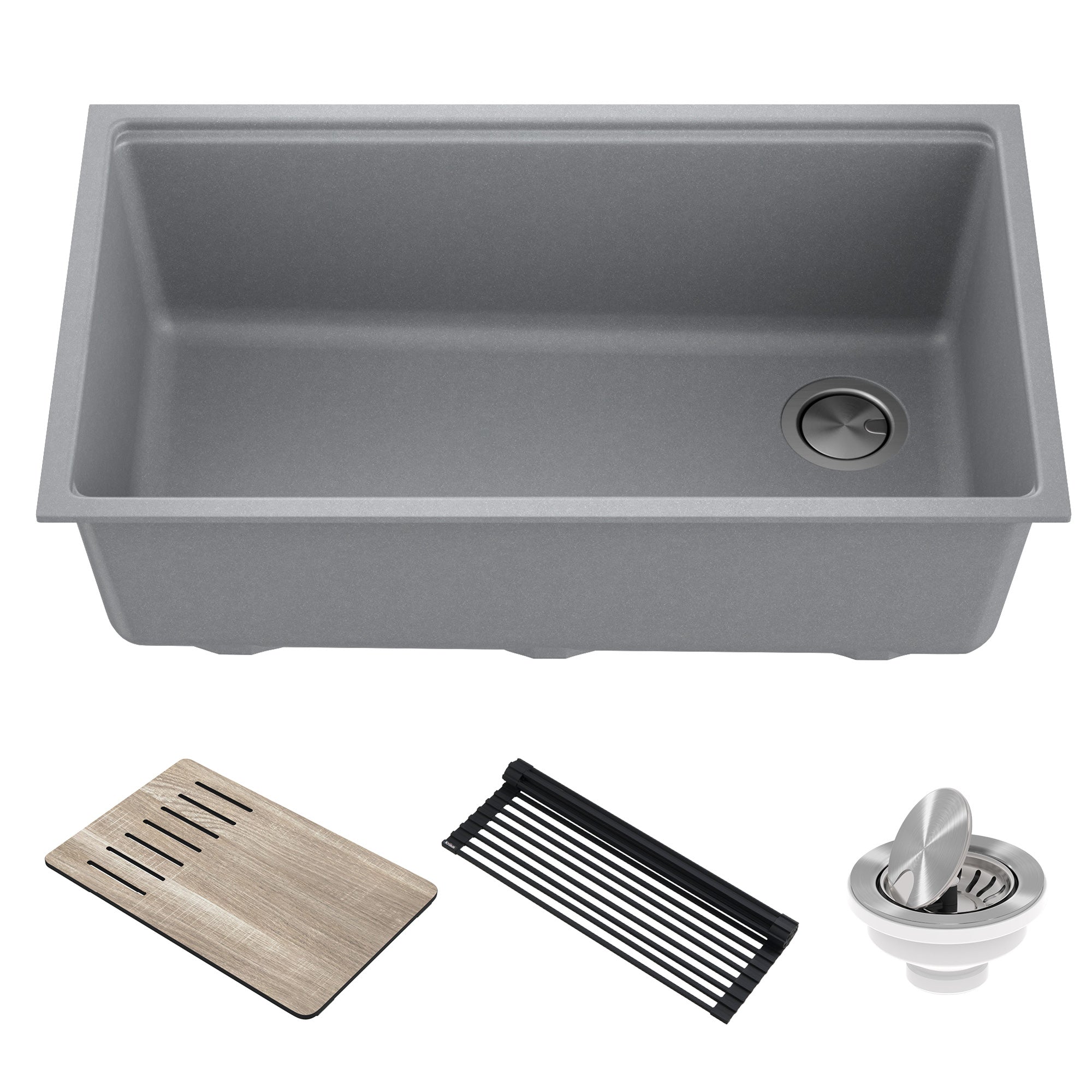 Kraus Bellucci 32 in. Undermount Granite Composite Single Bowl Kitchen Sink