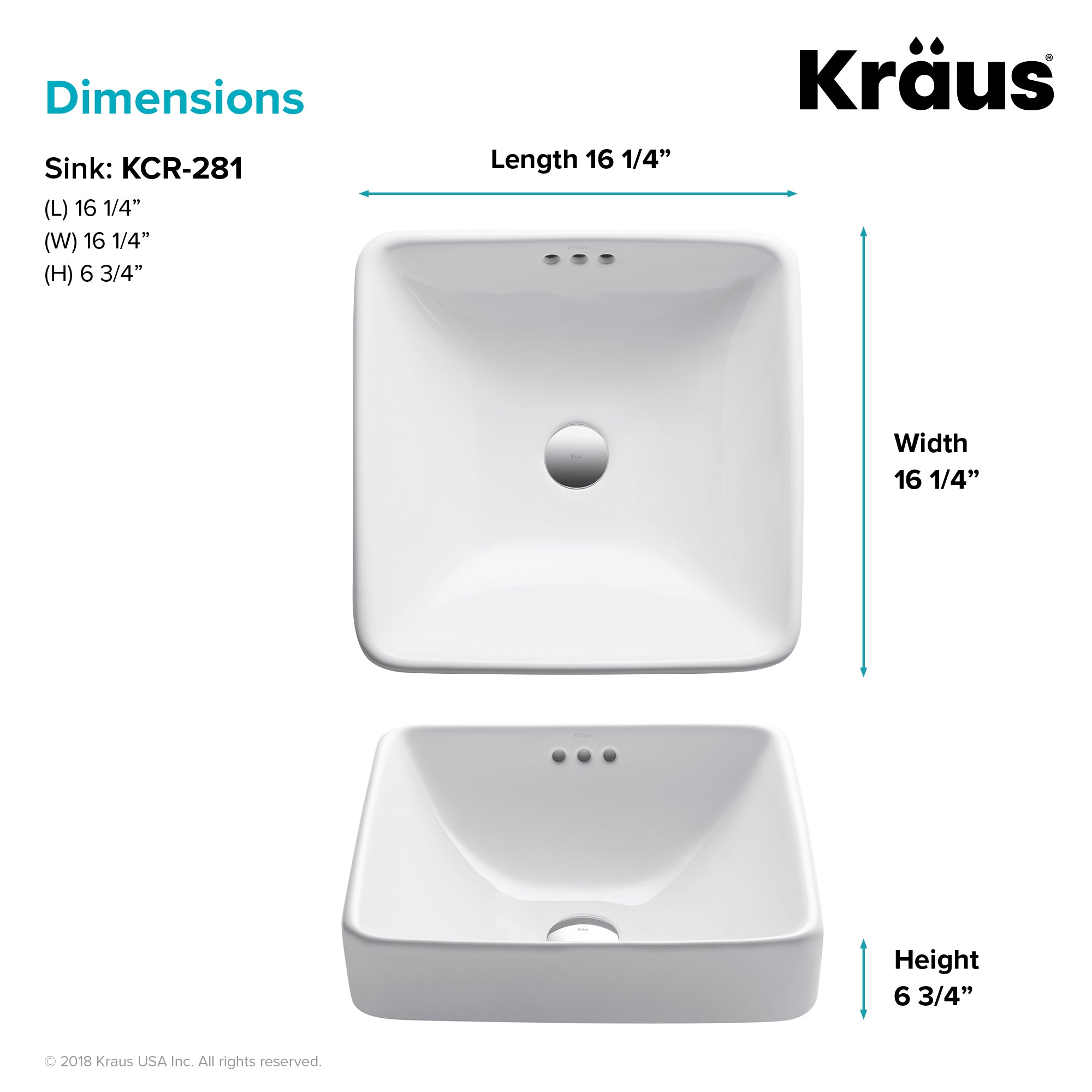 Kraus Elavo Vessel White Porcelain Ceramic Bathroom Sink Certified Refurbished