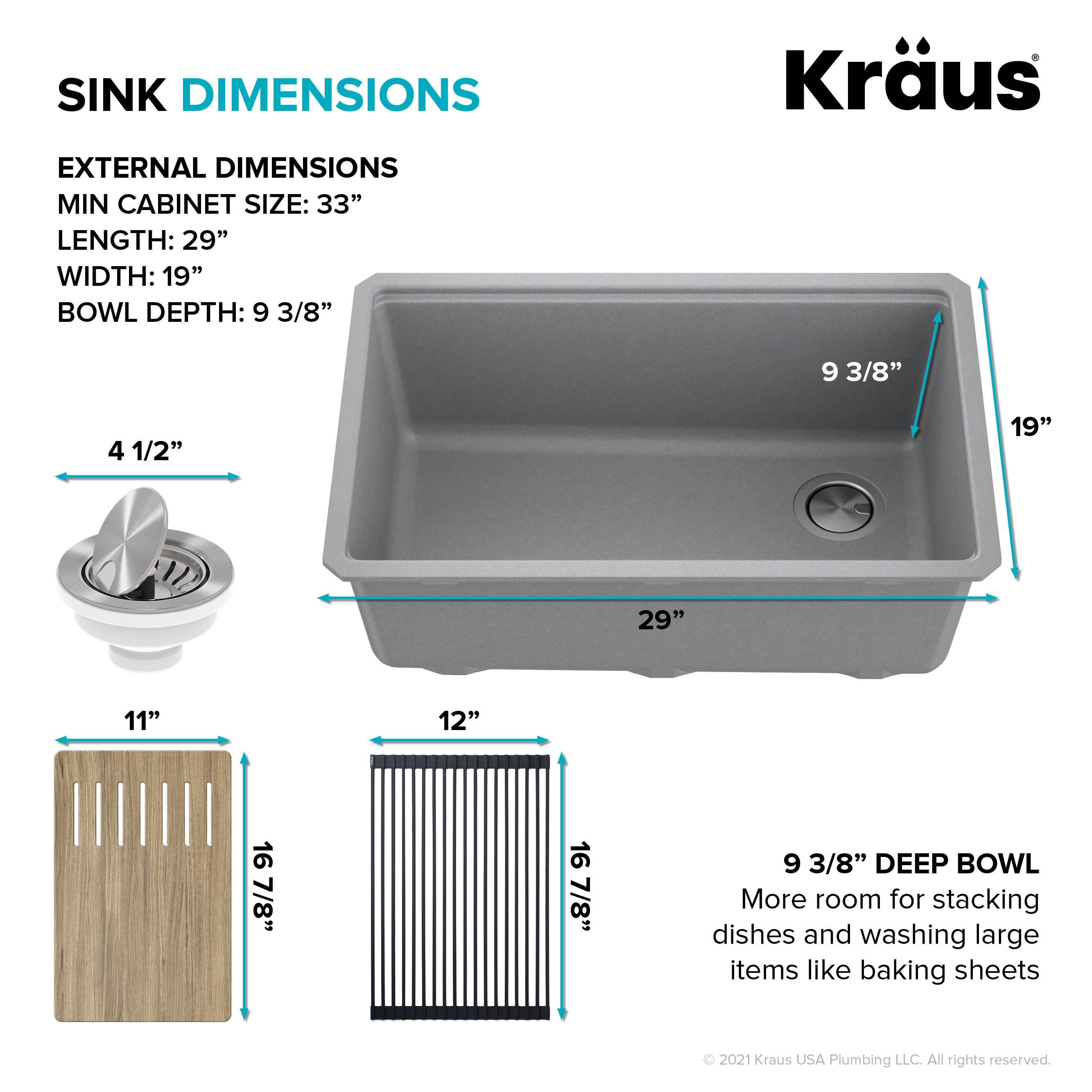 Kraus Bellucci 30 in. Undermount Granite Composite Single Bowl Kitchen Sink