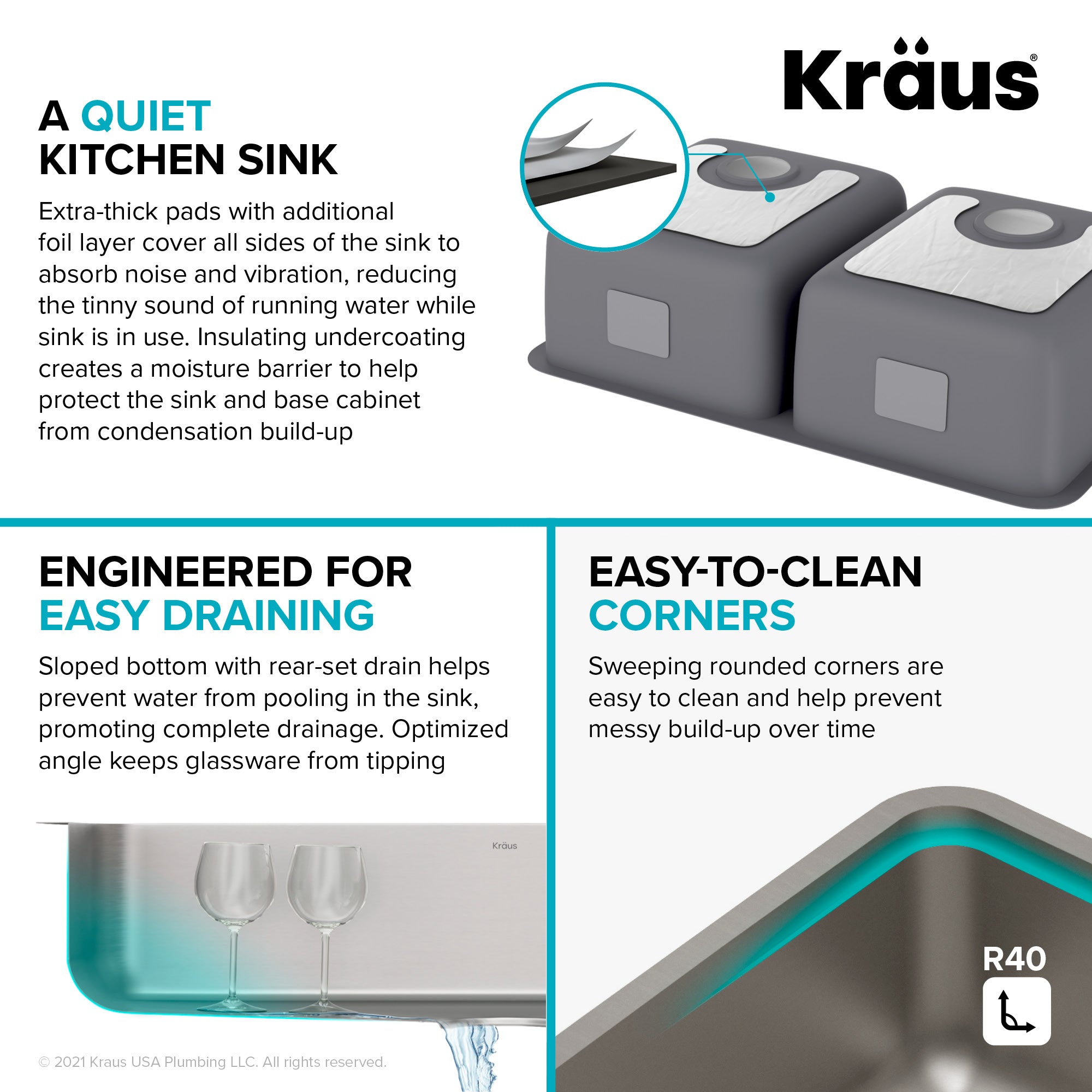 Kraus Dex 33 in. Undermount 16 Gauge Stainless Double Bowl Kitchen Sink