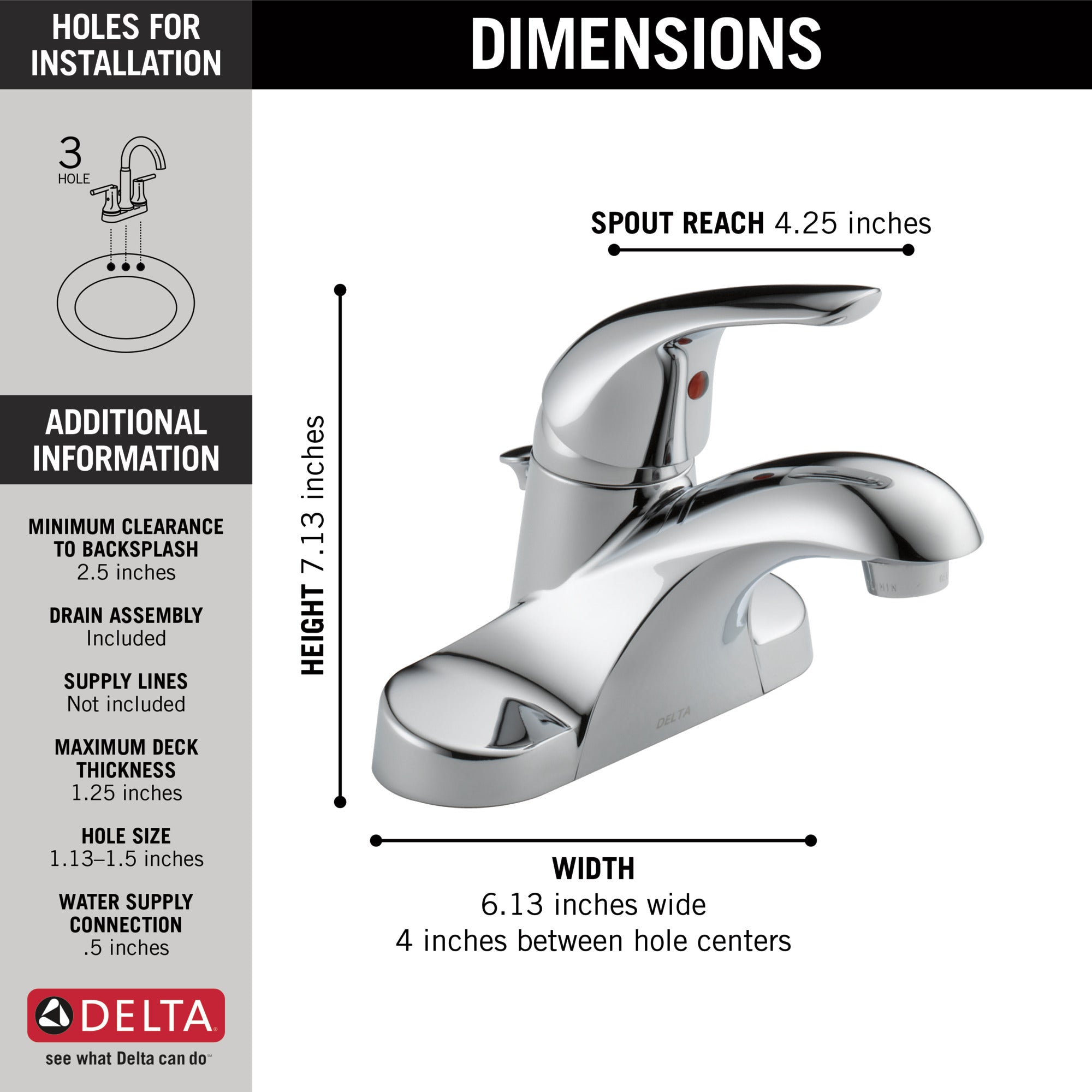 Delta Foundations Centerset Bathroom Faucet Eco-Friendly Certified Refurbished