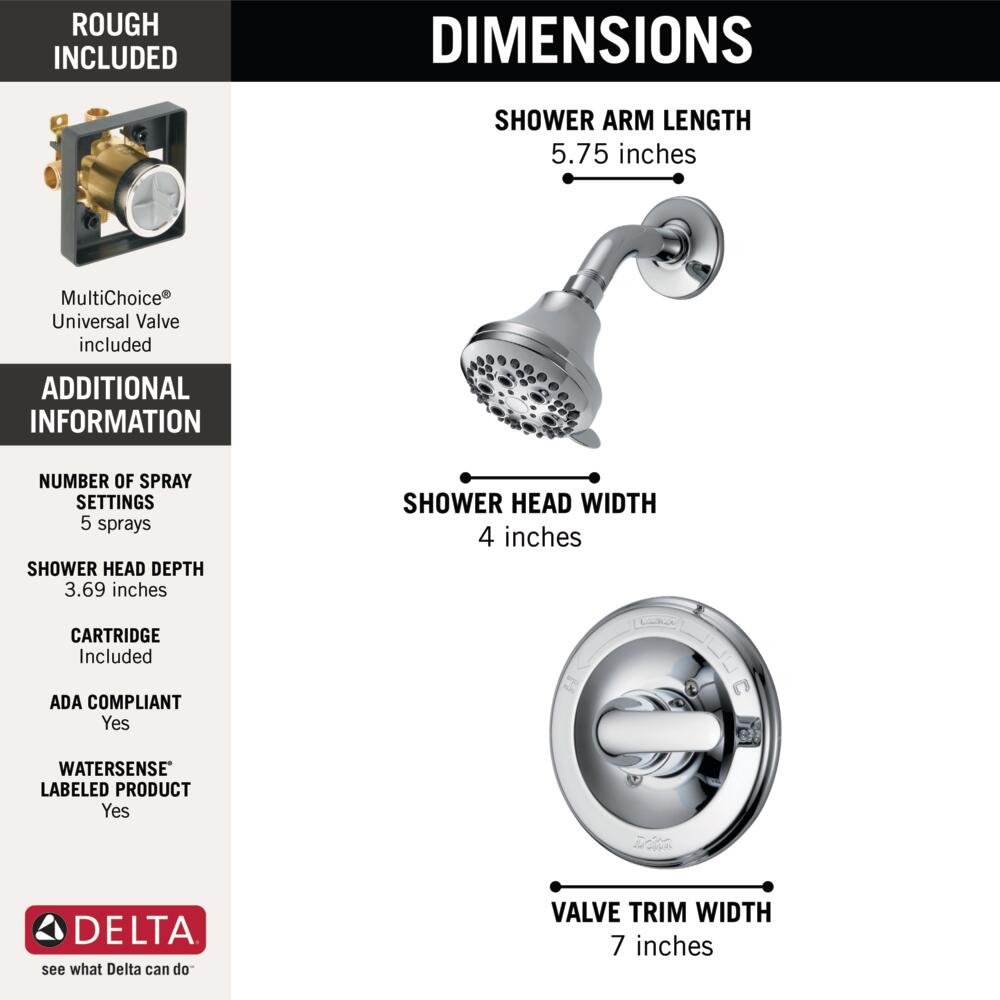 Delta Monitor 13 Series Shower Trim with Valve