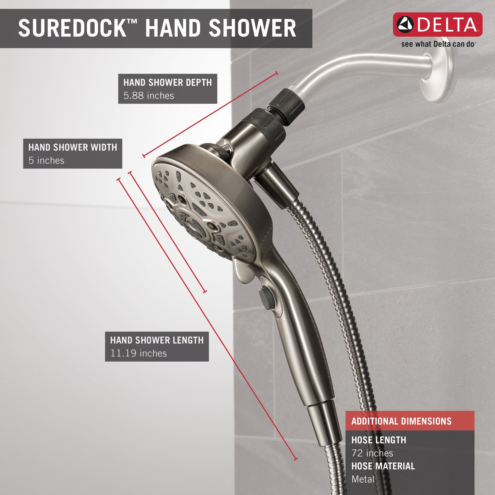 Delta Suredock 7-Setting Handshower Certified Refurbished