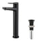 Kraus Indy Matte Black Vessel 1-handle WaterSense Low-arc Commercial/Residential Handle Bathroom Sink Faucet with Drain