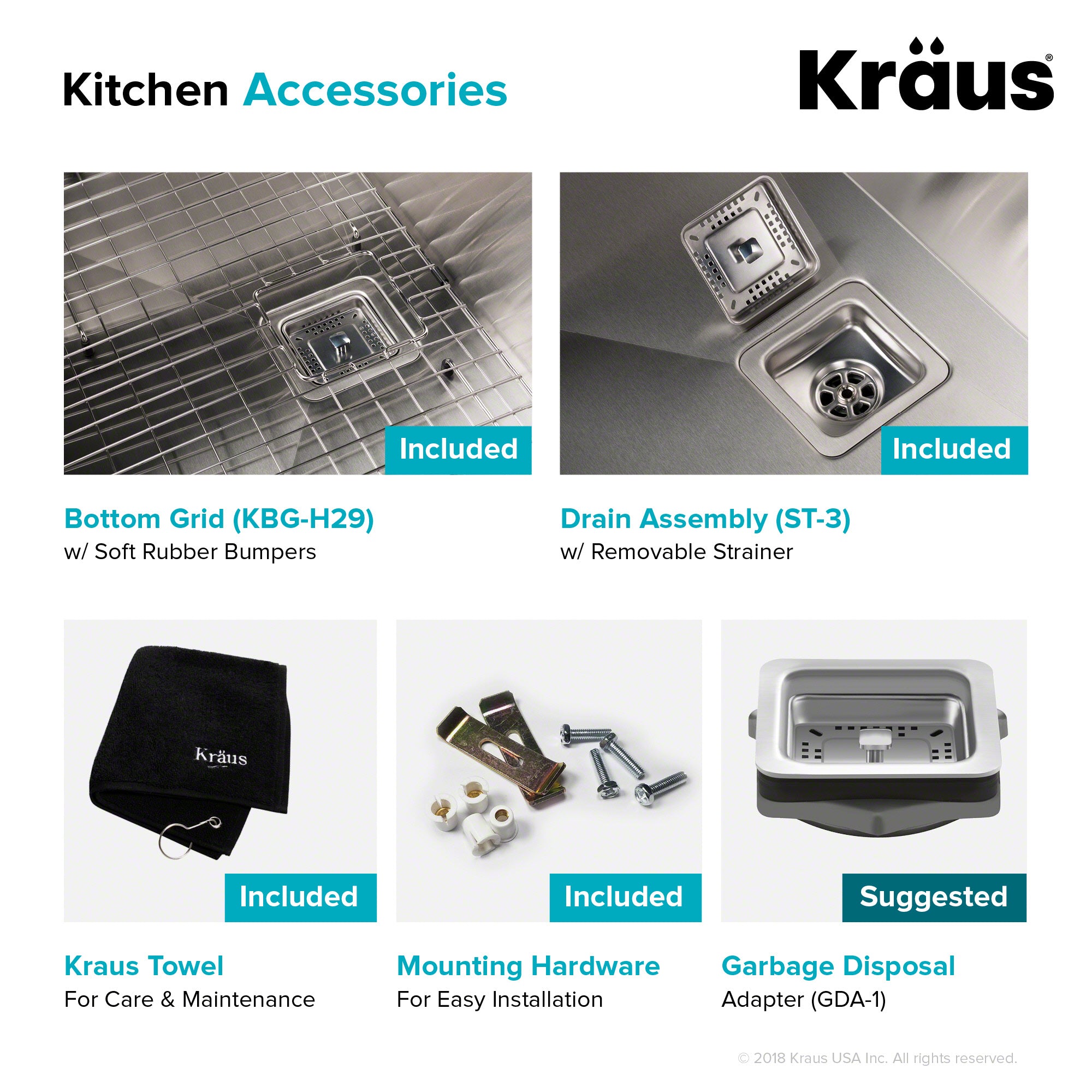 KRAUS Pax Zero-Radius 28 ½ in. 16 Gauge Undermount Single Bowl Kitchen Sink