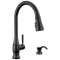 Delta Hazelwood Single Handle Pull-Down Kitchen Faucet with Soap Dispenser and ShieldSpray Technology