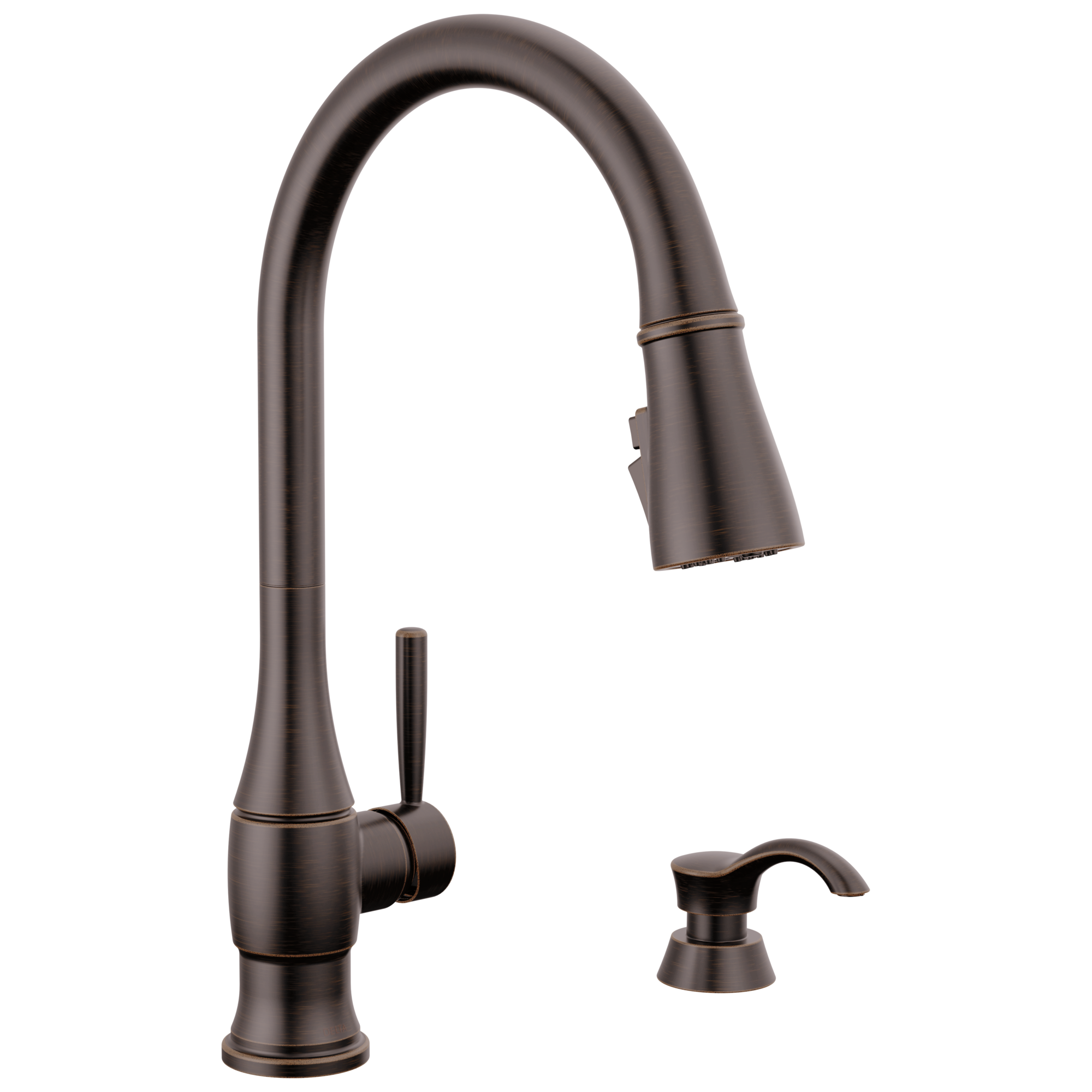 Delta Hazelwood Single Handle Pull-Down Kitchen Faucet with Soap Dispenser and ShieldSpray Technology