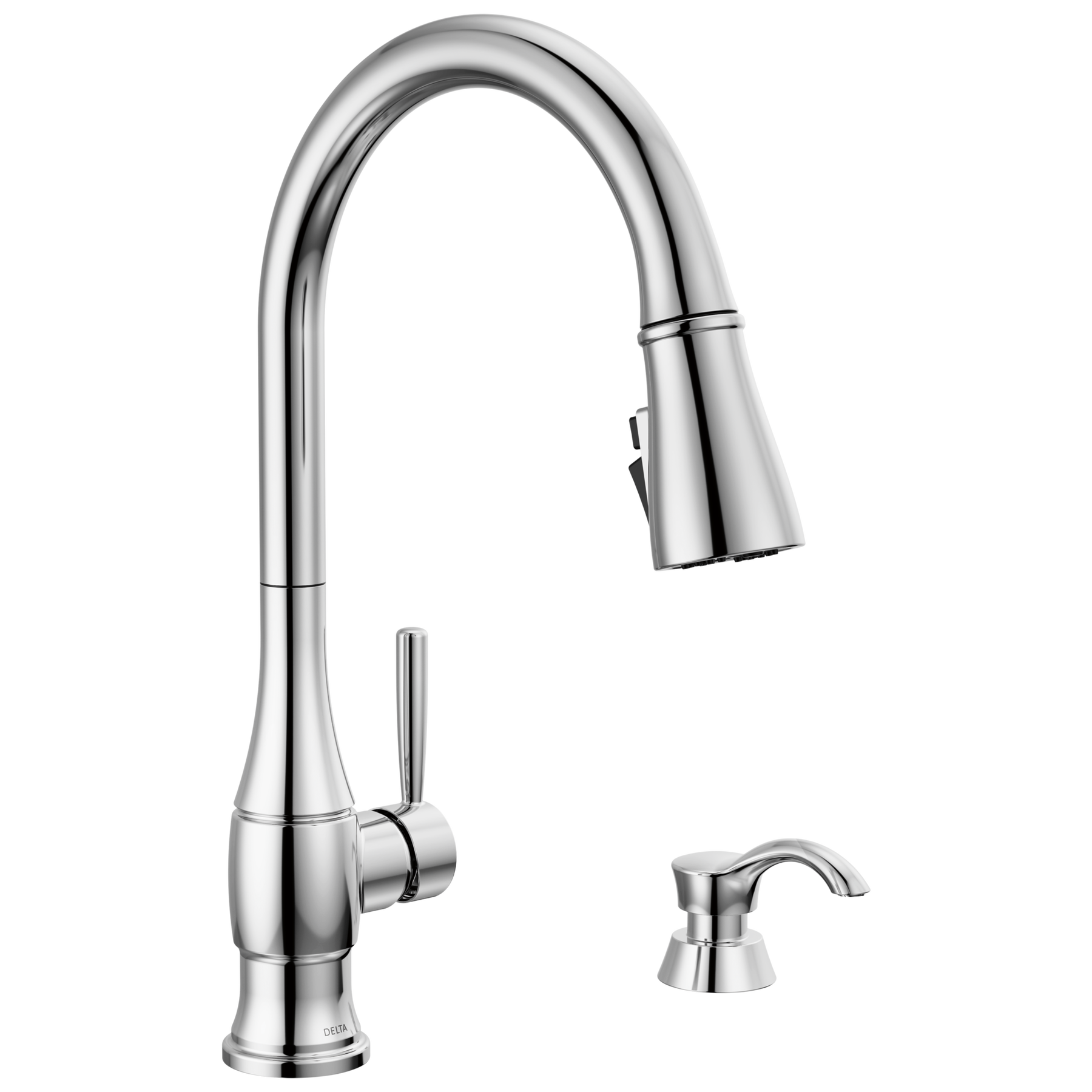 Delta Hazelwood Single Handle Pull-Down Kitchen Faucet with Soap Dispenser and ShieldSpray Technology