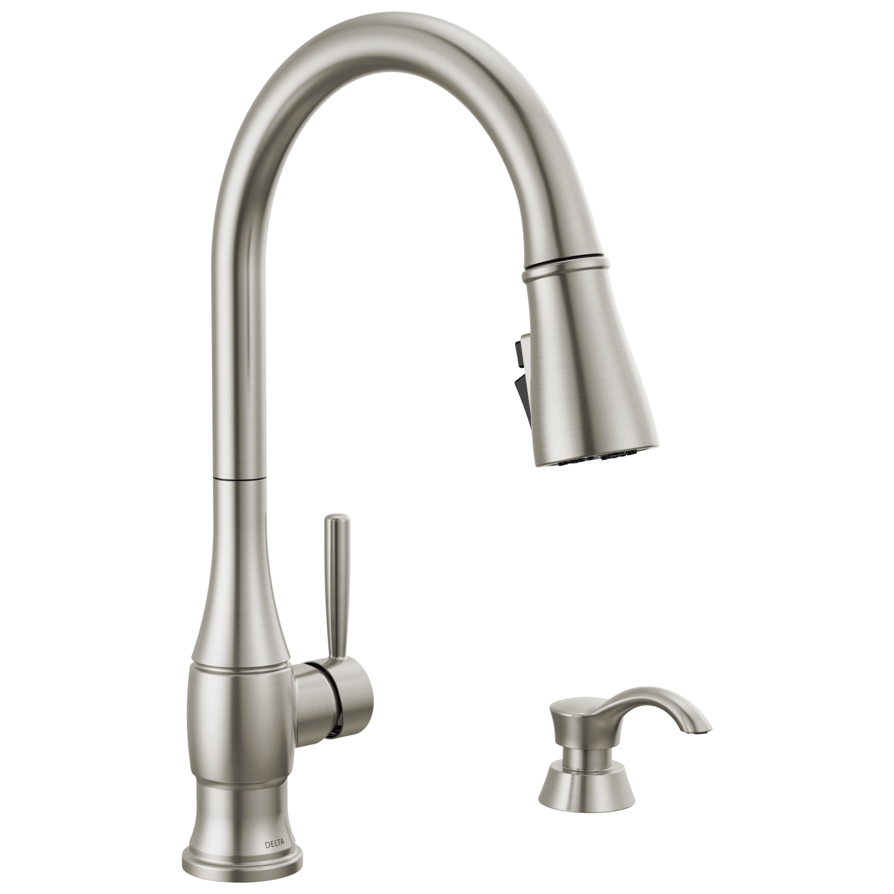 Delta Hazelwood Single Handle Pull-Down Kitchen Faucet with Soap Dispenser and ShieldSpray Technology