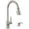 Delta Hazelwood Single Handle Pull-Down Kitchen Faucet with Soap Dispenser and ShieldSpray Technology