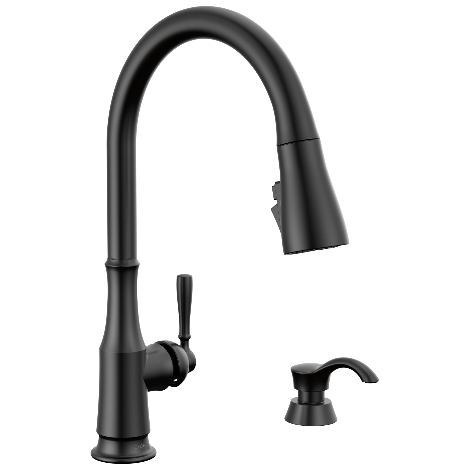Delta Capertee Single Handle Pull-Down Kitchen Faucet with Soap Dispenser and ShieldSpray Technology