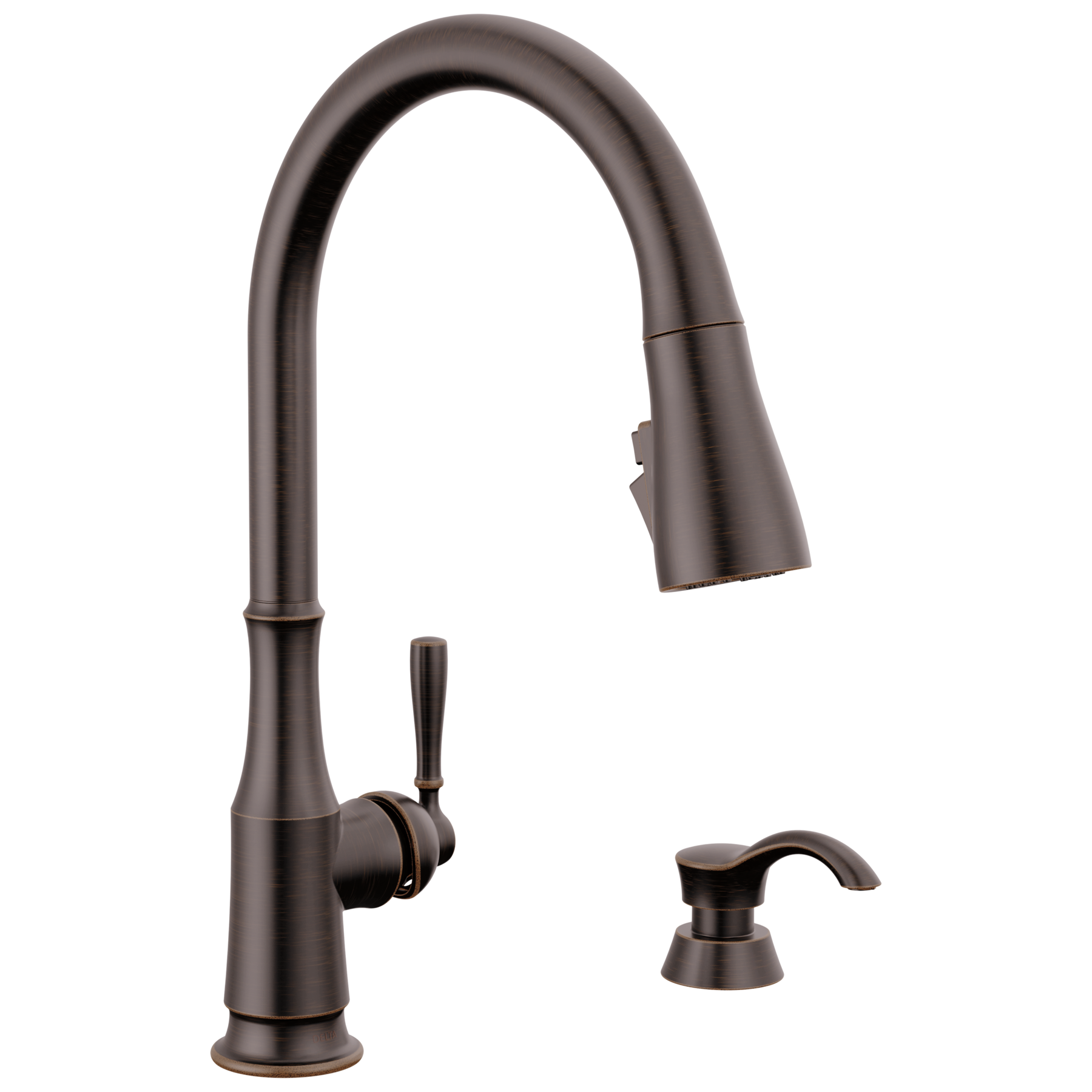 Delta Capertee Single Handle Pull-Down Kitchen Faucet with Soap Dispenser and ShieldSpray Technology