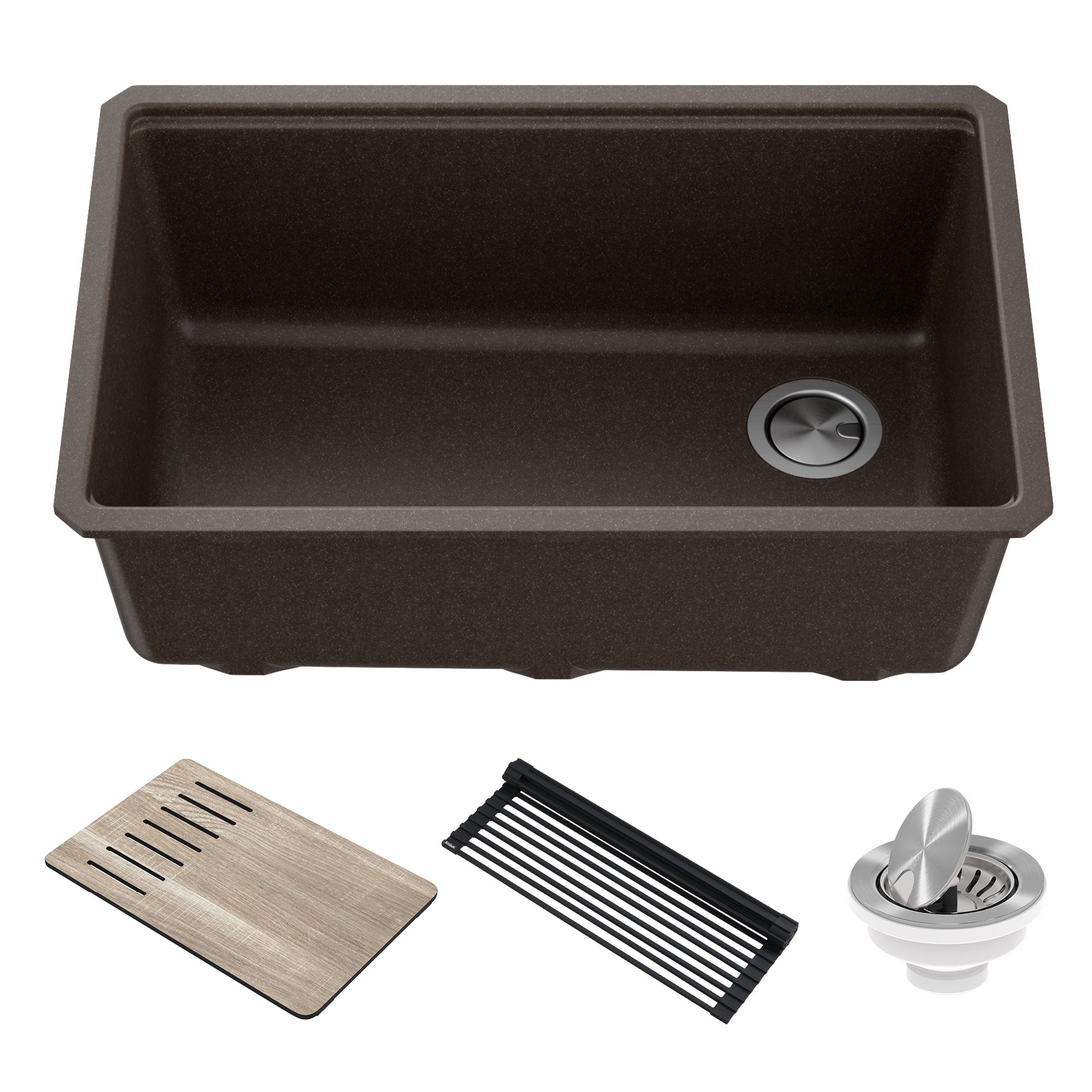 KRAUS Bellucci Workstation 30 in. Undermount Granite Composite Single Bowl Kitchen Sink with Accessories