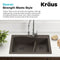 KRAUS Quarza 33 in. Dual Mount 60/40 Double Bowl Granite Kitchen Sink