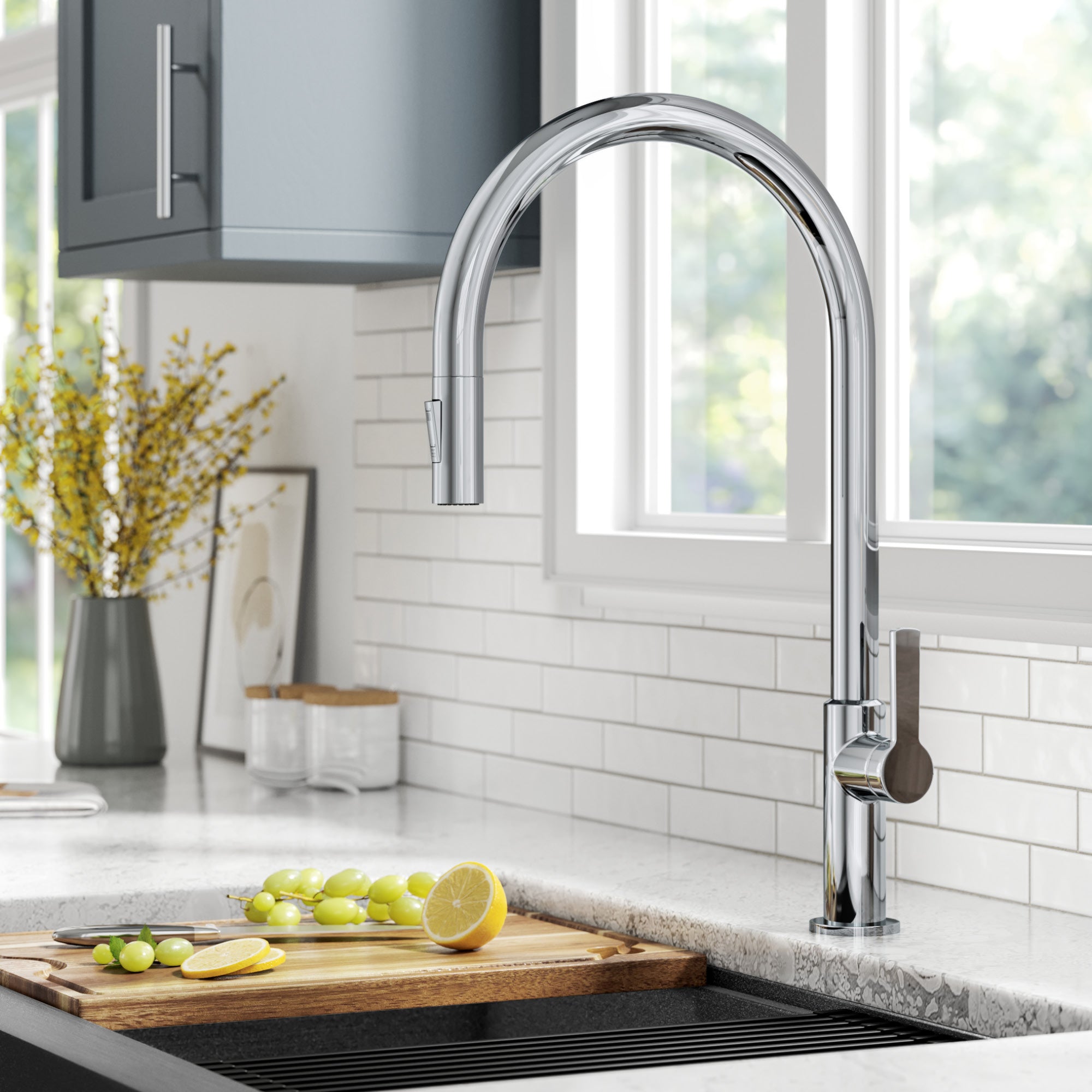 KRAUS Oletto High-Arc Single Handle Pull-Down Kitchen Faucet