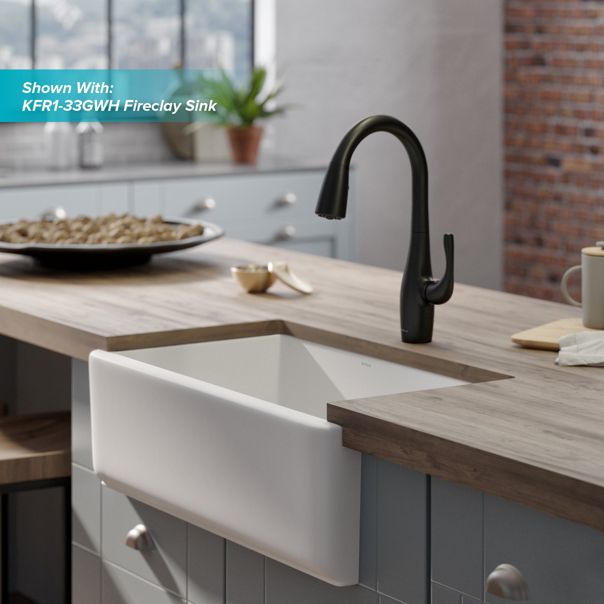 Kraus Esina Matte Black Finish Dual Function Pull-Down Kitchen Faucet