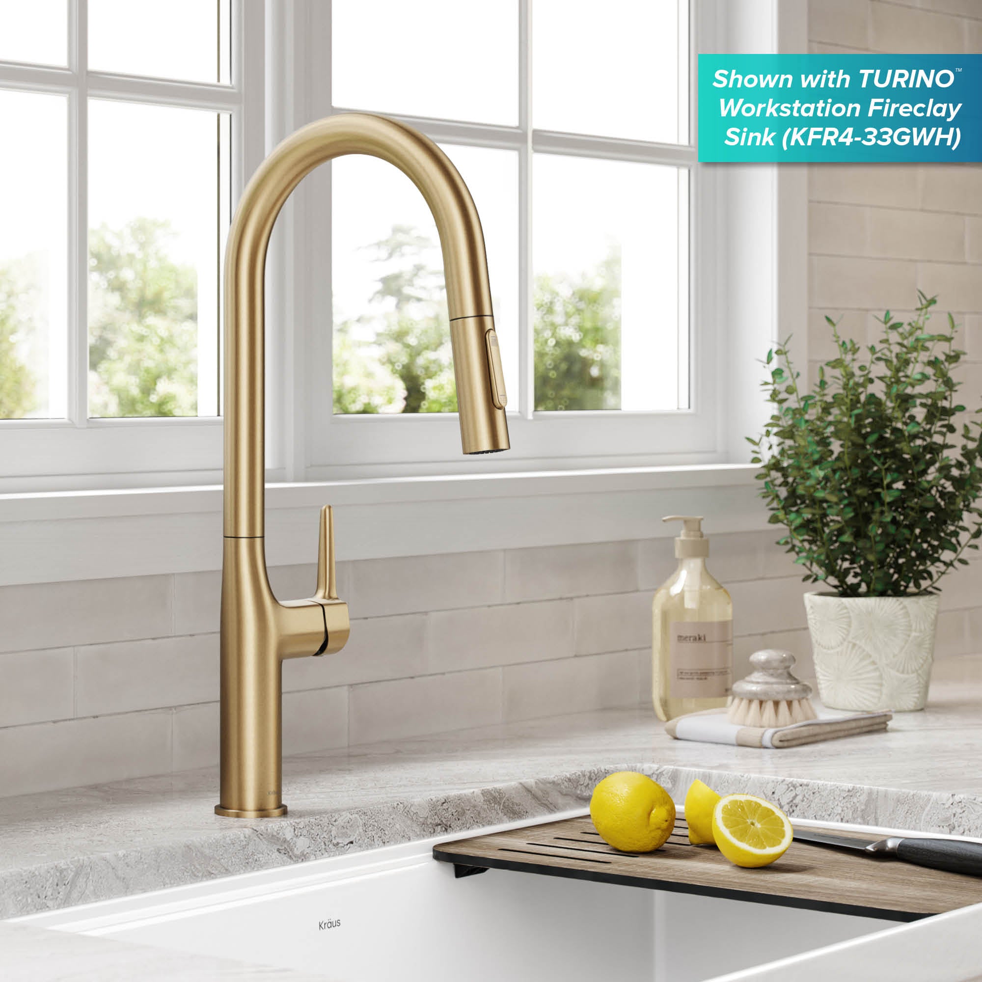 Kraus Oletto Tall Modern Pull-Down Single Handle Kitchen Faucet