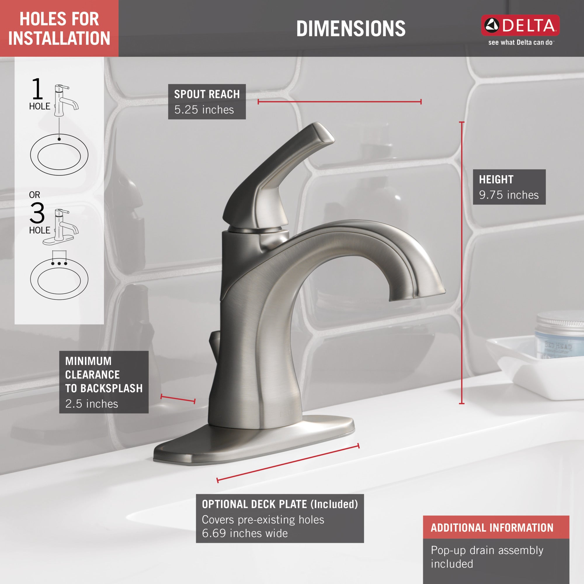 Delta Portwood Single Handle Bathroom Sink Faucet