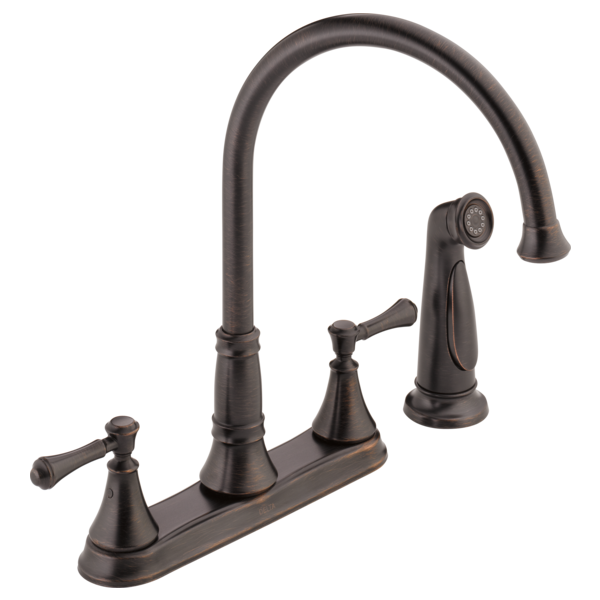 Delta Cassidy Two Handle Kitchen Faucet with Sprayer