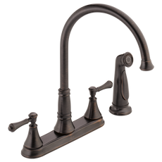 Delta Cassidy Two Handle Kitchen Faucet with Sprayer