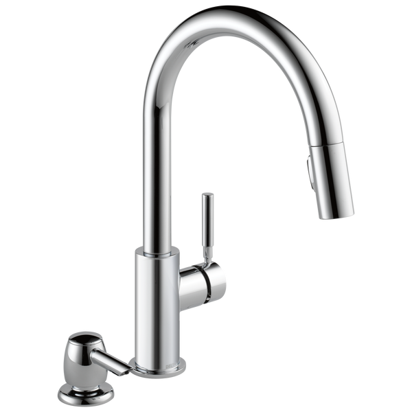 Delta Trask Single Handle Pulldown Kitchen Faucet with Soap Dispenser Certified Refurbished