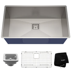 KRAUS Pax Zero-Radius 31 ½ in. 16 Gauge Undermount Single Bowl Kitchen Sink