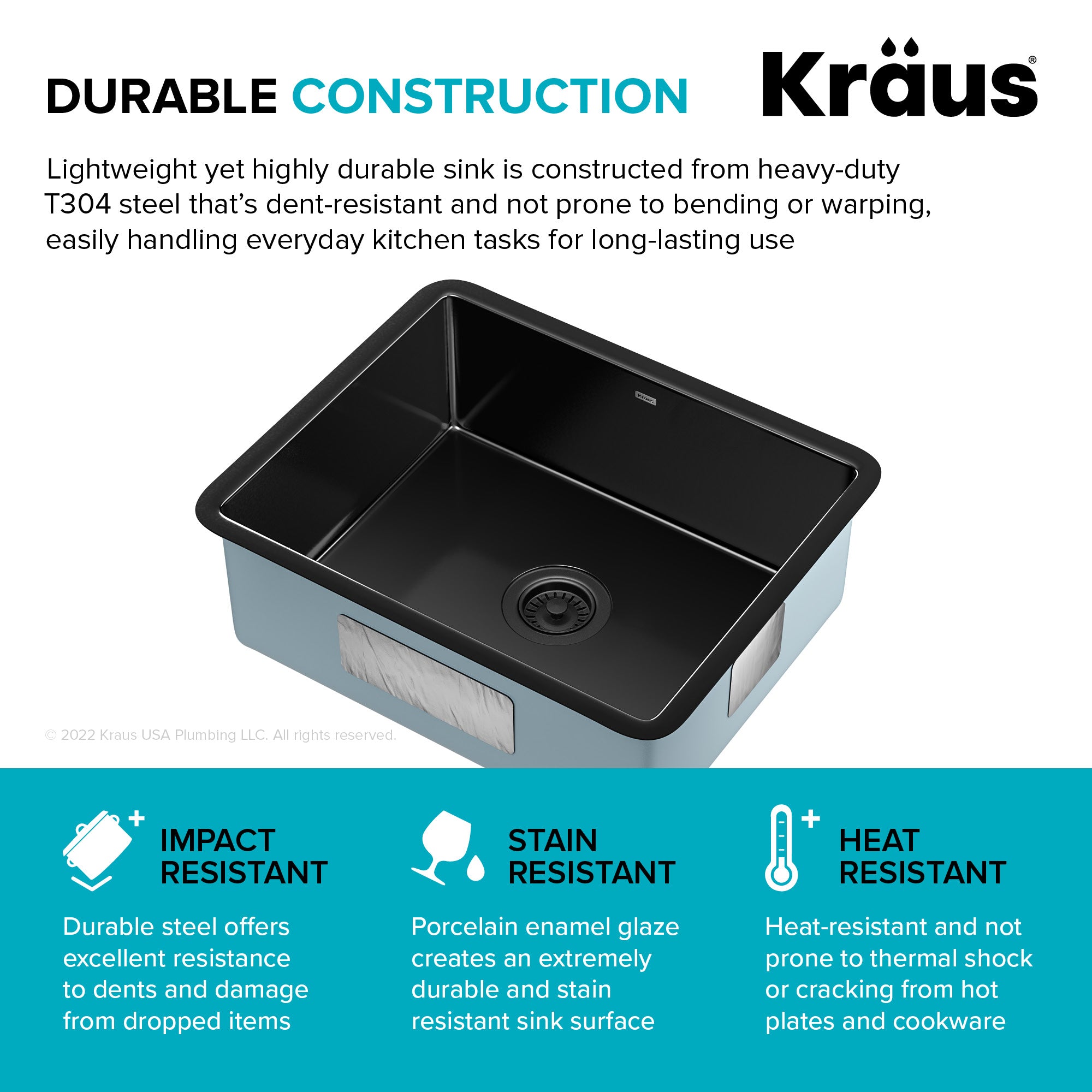 Kraus Pintura 21 in. Undermount Porcelain Single Bowl Kitchen Sink