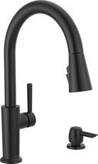 Delta Emery Single Handle Pull Down Sprayer Kitchen Faucet with ShieldSpray and Soap Dispenser