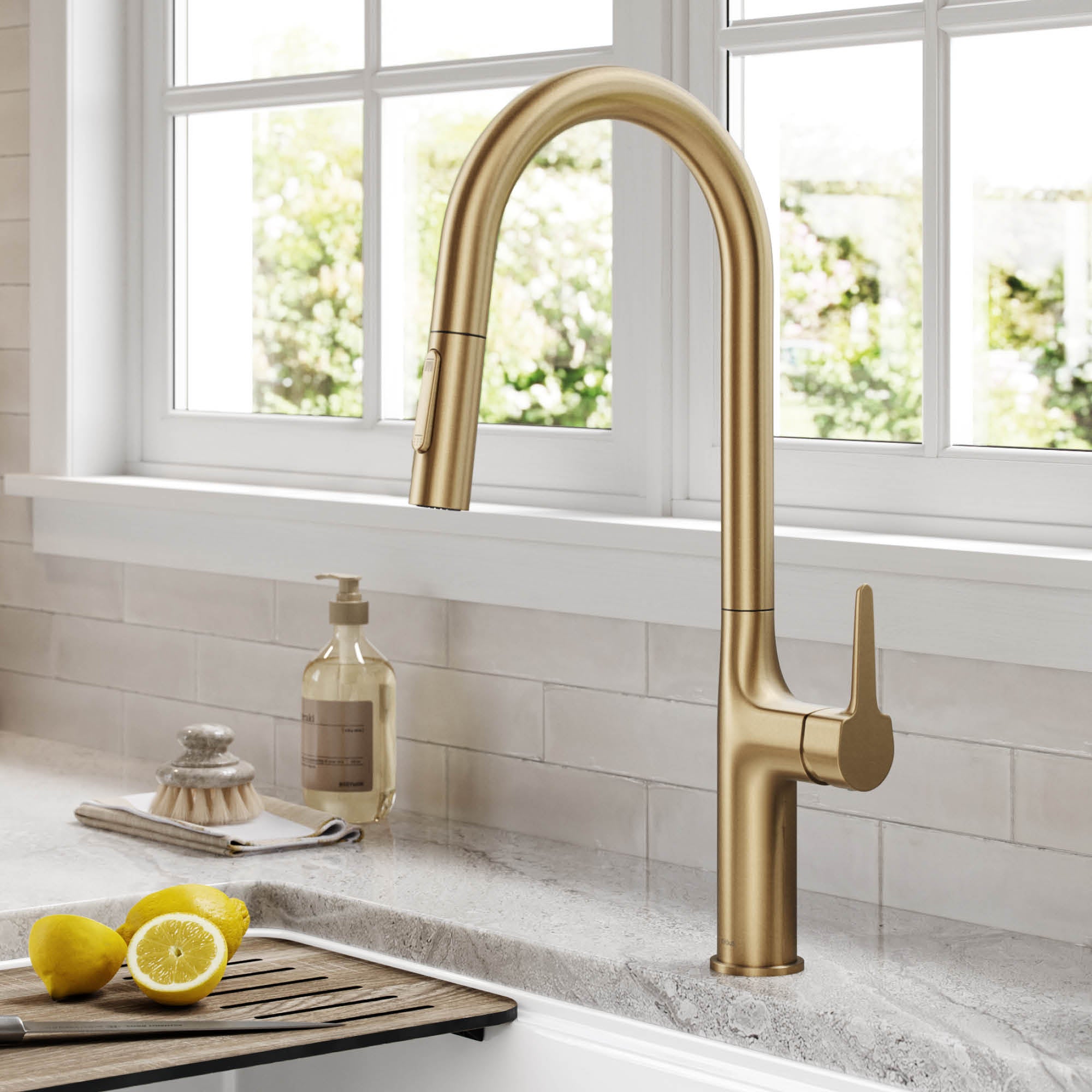 Kraus Oletto Tall Modern Pull-Down Single Handle Kitchen Faucet