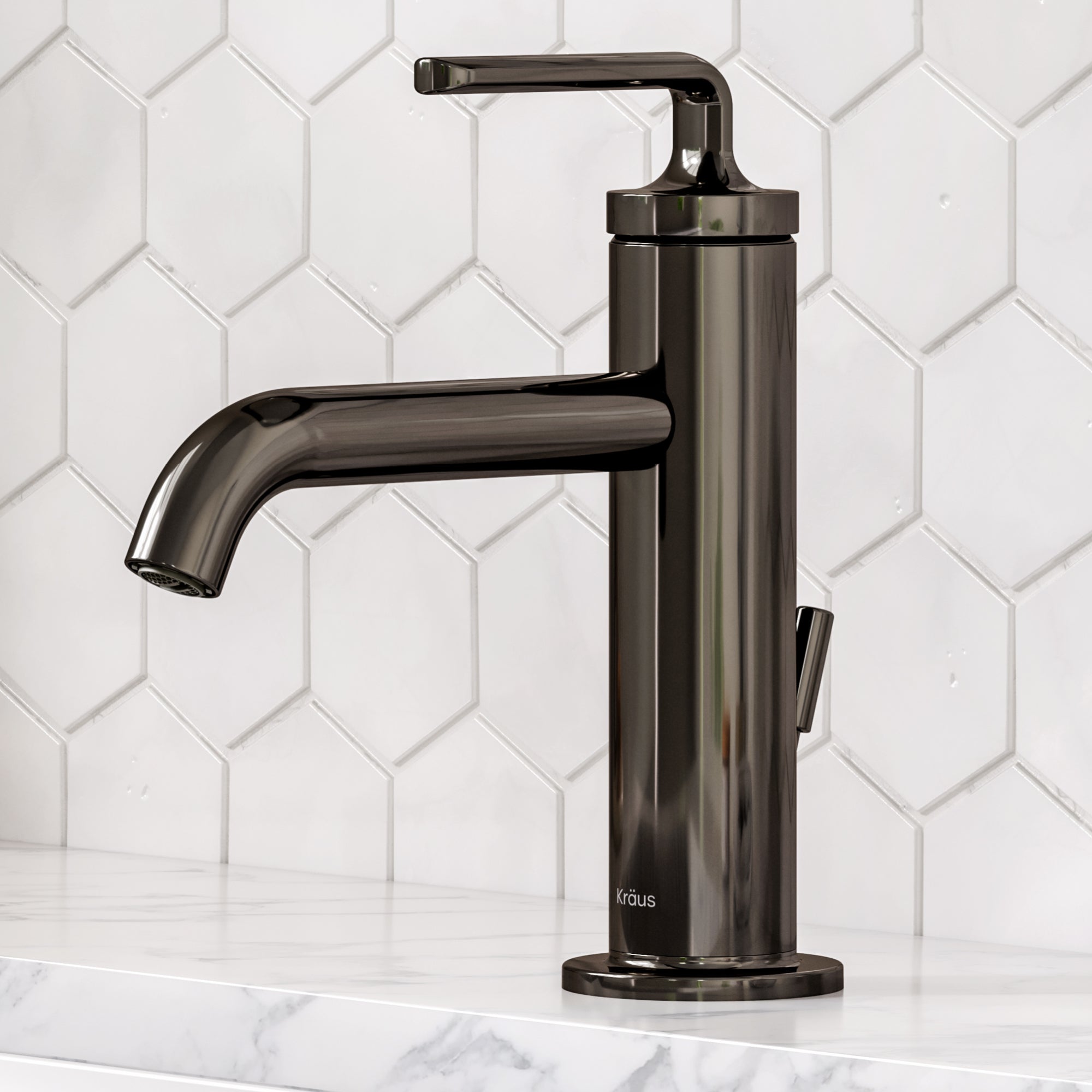 Ramus Single Handle Bathroom Sink Faucet with Lift Rod Drain