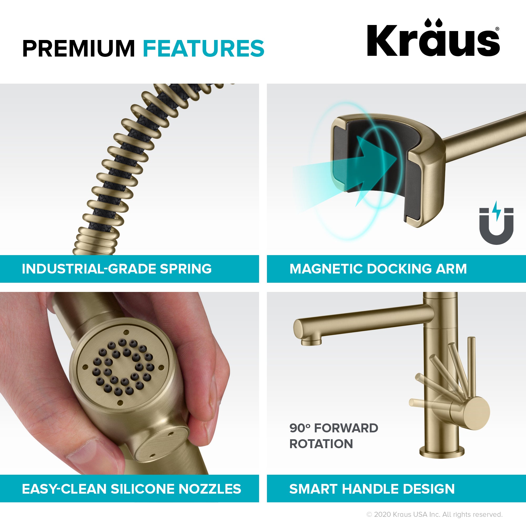 Kraus Artec Pro 2-Function Commercial Style Pre-Rinse Kitchen Faucet with Pull-Down Spring Spout and Pot Filler