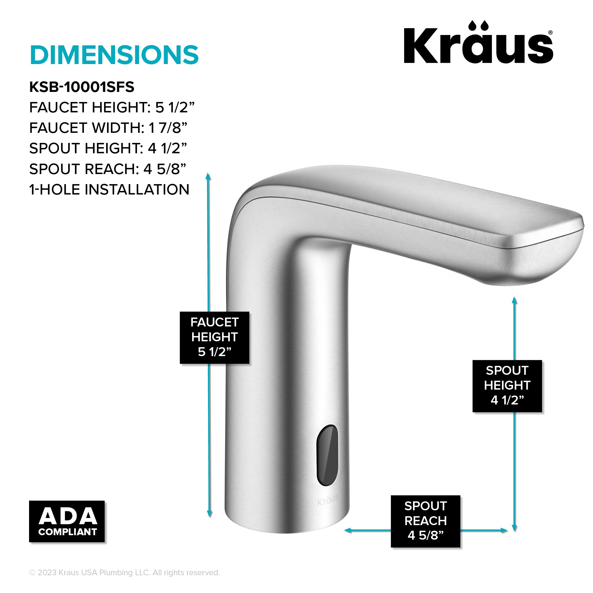 Kraus Indy Touchless Sensor Bathroom Faucet