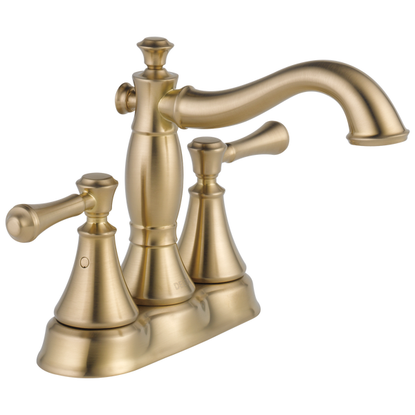 Delta Cassidy 2 Handle Centerset Bathroom Sink Faucet Metal Pop-Up Certified Refurbished