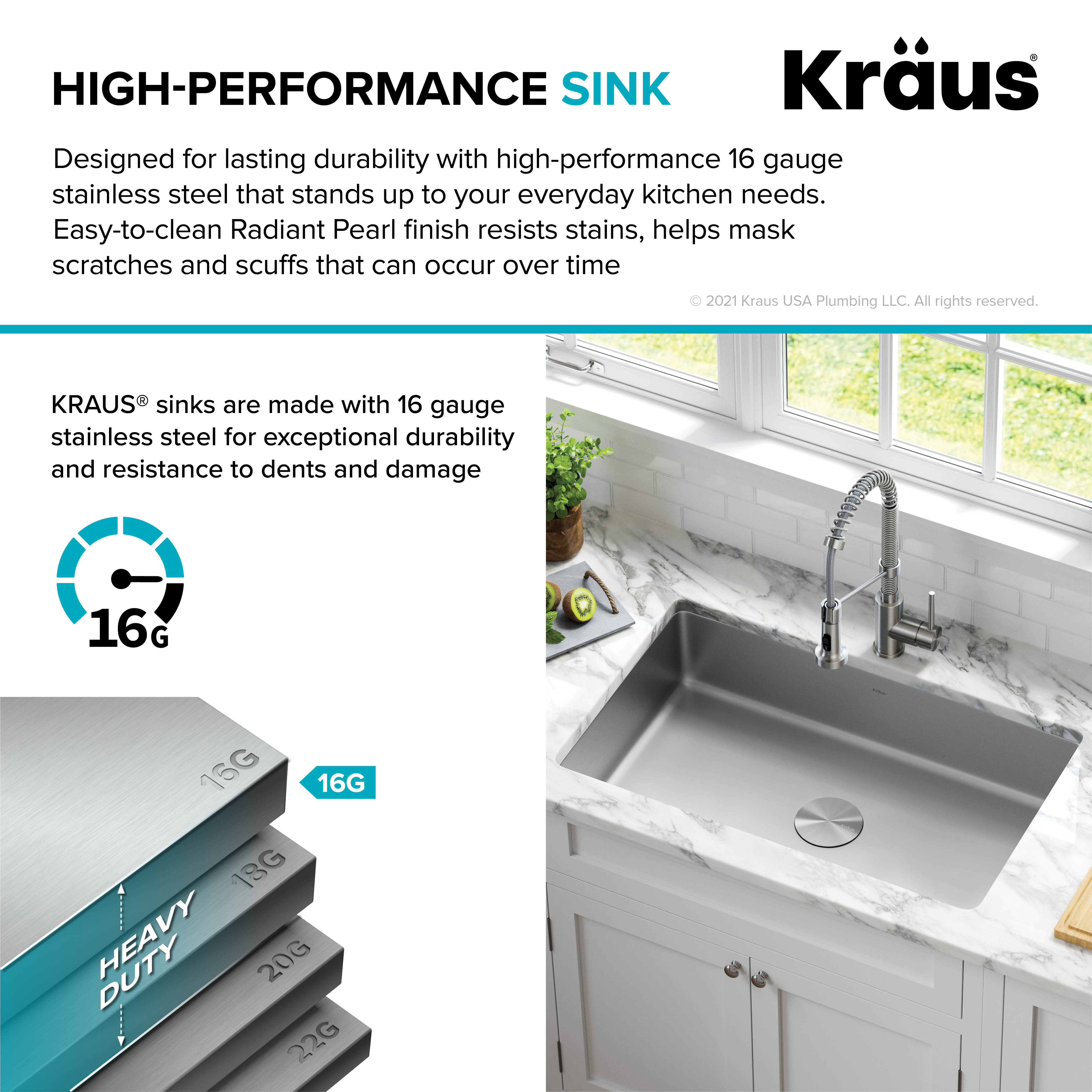 KRAUS Dex 32 in Kitchen Sink with Commercial Kitchen Faucet