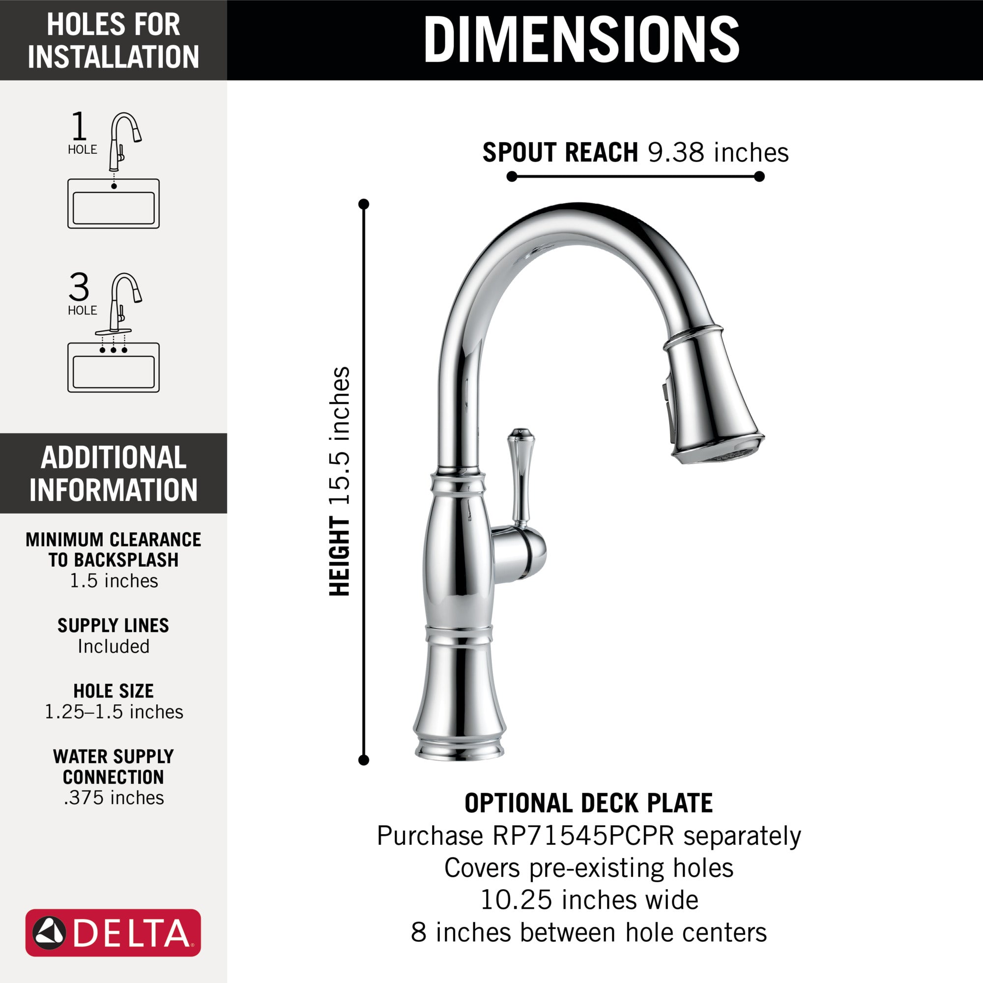 Delta Cassidy Single Handle Pull-Down Kitchen with ShieldSpray