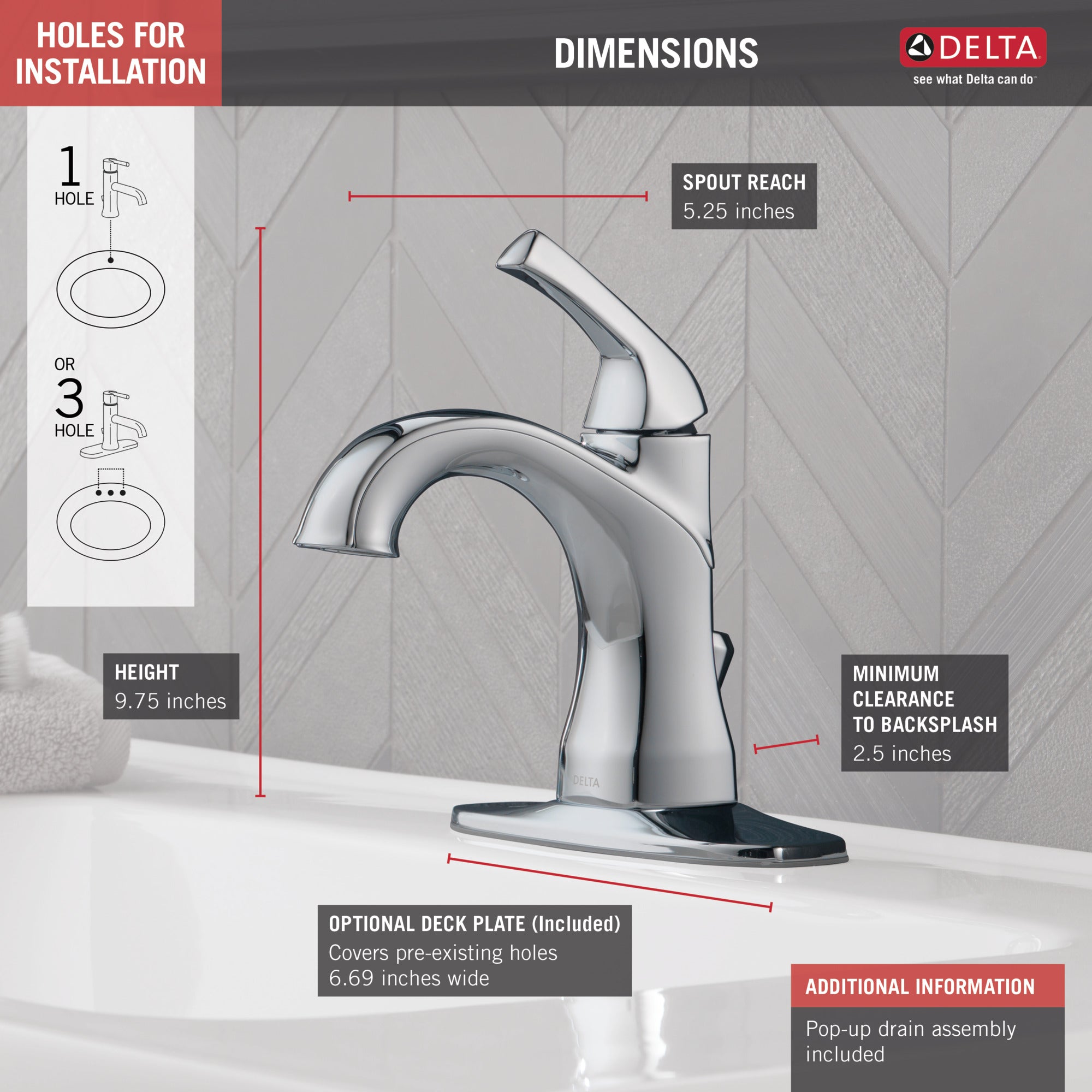 Delta Portwood Single Handle Bathroom Sink Faucet